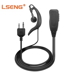 LSENG G Shape Earhook Walkie Talkie หูฟัง 2 พิน PTT ไมโครโฟนชุดหูฟังใช้งานร่วมกับ <span class=keywords><strong>ICOM</strong></span> วิทยุสองทาง IC-<span class=keywords><strong>V8</strong></span> IC-F21 IC-F26 - Product Image 1