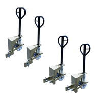 Chariot à roulettes pour conteneurs d'expédition, capacité de 8 tonnes, avec levage hydraulique manuel, équipement de manutention, entrepôt, 4 pièces/ensemble