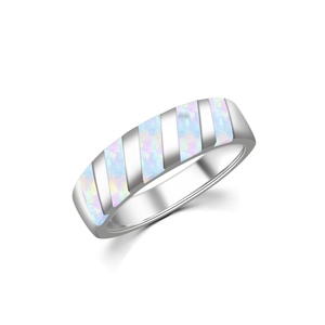 Iridescent <strong>Gem</strong> Stainless Steel Band | Dainty Daily Wear <strong>Jewelry</strong> for Women Trendy Style - Product Image 5
