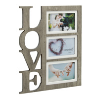 Vente chaude 27x33cm Creative Blanc En Bois AMOUR Mariage Cadre Photo Taille Personnalisable