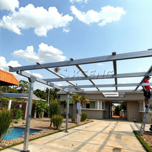 Stock européen, vente en gros, abri de voiture solaire de haute qualité <span class=keywords><strong>pour</strong></span> 2 voitures, auvent solaire en aluminium <span class=keywords><strong>pour</strong></span> parking - Product Image 3