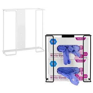 Support mural moderne en métal et en acier pour gants jetables, porte-boîte distributeur de masques faciaux noirs pour équipement médical - Product Image 1