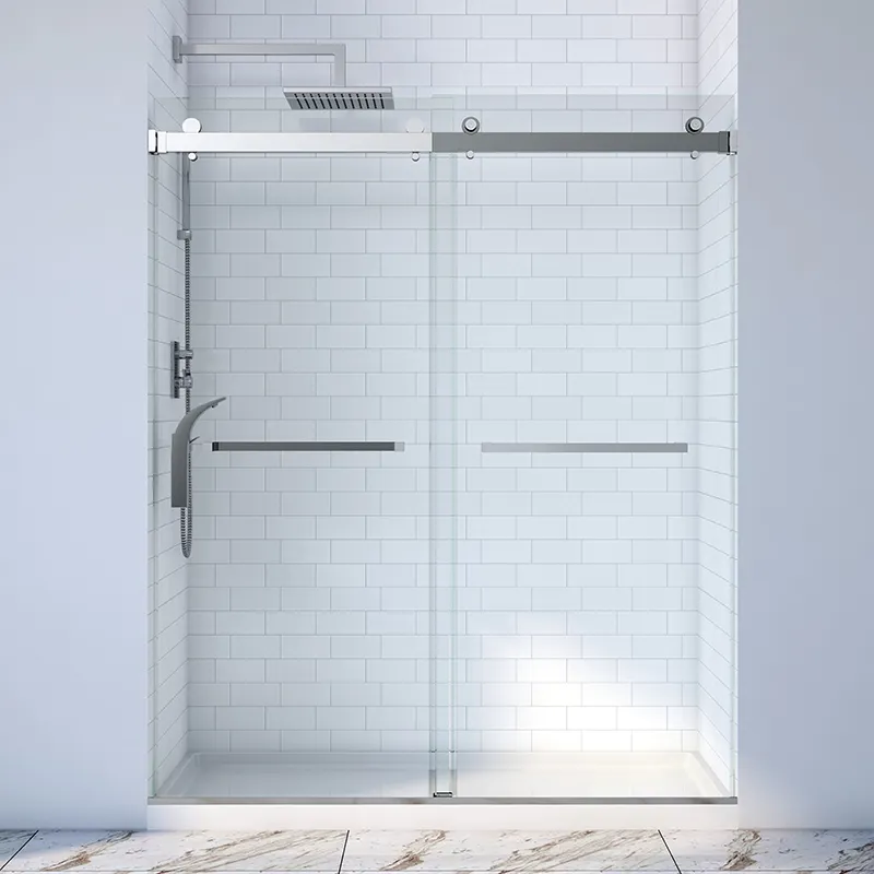 High Quality Modern Hotel Bathroom Shower Screen Double Sliding Tempered Shower Glass Door