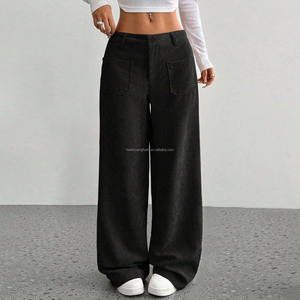 <span class=keywords><strong>Pantalon</strong></span> large en <span class=keywords><strong>velours</strong></span> côtelé personnalisé pour <span class=keywords><strong>femme</strong></span> - Product Image 5