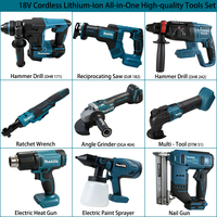 Makita 18V Haute Efficacité, Sûr pour Environnement Hors Réseau, Clé, Scie Circulaire, Scie Sabre, Meuleuse, Ensemble Complet d'Outils Électriques Portatifs
