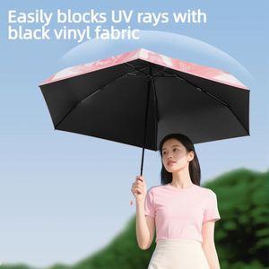 ร่มพับ 5 ตอน รูปหัวใจ ด้ามจับเคลือบสีดำ ป้องกันรังสียูวี พร้อมโลโก้สั่งทำพิเศษ สำหรับผู้หญิง สาวๆ ของขวัญวันวาเลนไทน์ - Product Image 3