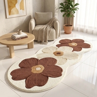 Tapis de fenêtre en baie pour chambre de fille, lavable en machine, fabriqué à la machine, poils moyens, 13 mm d'épaisseur, polyester, imitation laine, antidérapant