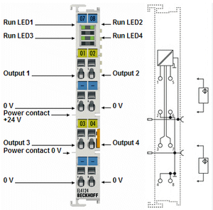 Terminal EtherCAT BECKHOFF EL4124, Salida Digital de 4 Canales, 24V 0.5A, Original, Nuevo - Product Image 3