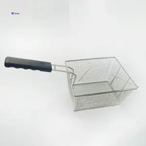 Cesta Rectangular para freír patatas fritas, cesta de acero inoxidable para freír grasas profundas, freidora de Gas, accesorios de cocina