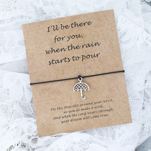 Paraguas encanto deseo pulseras <span class=keywords><strong>estaré</strong></span> <span class=keywords><strong>allí</strong></span> para ti amistad pulsera paraguas joyería para Mujeres Hombres mejor amigo amor regalo - Product Image 2