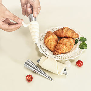 Paslanmaz çelik pişirme aracı krem rulo boynuz kalıpları paslanmaz çelik koni boru şeklindeki şekilli kalıp için Cannoli tüpler isssan - Product Image 4