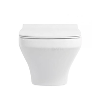 ORTONBATH Toilette suspendue monobloc en céramique sans bride, style européen moderne, double chasse, économie d'eau, siphon en P, confortable pour salle de bain