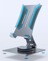 Soporte Universal Metálico para Teléfono y Tablet, Base Giratoria de 360°, Altura y Ángulo Ajustables, Plegable, para Escritorio