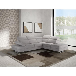 SALA DE ESTAR ESQUINERA GIADA EN TELA GRIS CLARO - Product Image 1