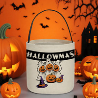 Sac en toile à motif de dessin animé pour Halloween, sac de bonbons ou de farces réutilisable, portable, pour cadeaux de fête, emballage vide, vente en gros