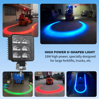 Nouveau U Forme LED Chariot Élévateur Lumière 18W 10-80V Arc Faisceau Motif Rouge Bleu Spot & Point Lumières Avertissement De Sécurité Accessoire pour Voitures