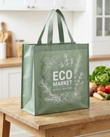 Sac fourre-tout personnalisé en PP recyclé tissé, laminé, imperméable, réutilisable, écologique, pour courses, avec logo personnalisé, vente en gros