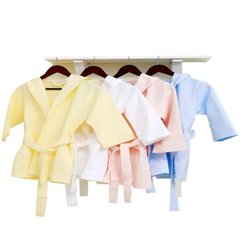 cheap wholesale soft kids bath robes 100% cotton waffle bathrobe kids spa robes children bathrobe