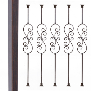 Balustre de clôture de balcon en <span class=keywords><strong>fer</strong></span> <span class=keywords><strong>forgé</strong></span> en <span class=keywords><strong>acier</strong></span> inoxydable moderne classique pour centre commercial garde-corps de balcon de porche avant - Product Image 2