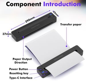 幸运叮当库存可用便携式A4热敏纹身打印机模板印刷 - Product Image 5