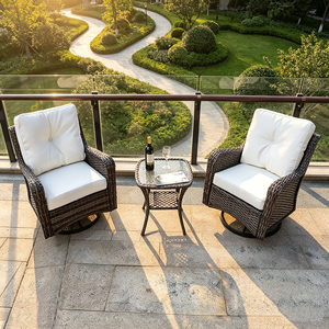 All-Weather UV-Resistant Outdoor Swivel Rocker <strong>Chair</strong> - <strong>High</strong> <strong>Back</strong> 360 Degree Patio Rocking <strong>Chair</strong> Set for <strong>Garden</strong> &amp; Villa - Product Image 2