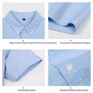 Kemeja Formal Pria Korea Katun Slim Fit Kancing Satu Baris Anti Kusut dan Bernapas dengan Teknik Cuci untuk Musim Panas - Product Image 3