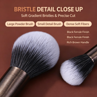 Ensemble de 14 pinceaux de maquillage noirs, ensemble de pinceaux de maquillage professionnels de luxe, pinceaux de maquillage personnalisés avec logo