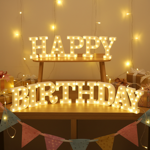 Letreros Electrónicos Grandes de <span class=keywords><strong>Feliz</strong></span> Cumpleaños, Decoración para Fiestas, Luces LED RGB de 4 y 5 Pies, Letras Luminosas Grandes para Eventos y Bodas - Product Image 1