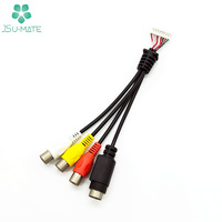 Maßgefertigtes Molex/JST 9-Pin auf 4-Pin Mini-DIN Autokamera-Kabel 9-Pin-Stecker auf RCA AV-Kabelkonfektion 9-Pin-Kabel
