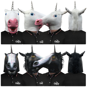Masque de tête complet Licorne Arc-en-ciel en Latex, Costume de visage d'animal fantastique pour Halloween, Fête d'anniversaire, Cosplay, Personnalisable - Product Image 3