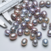Perle d'eau douce naturelle grise irisée, forme ovale, argentée, 6-7 mm, fabrication de bijoux Zhuji
