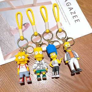 Porte-clés 3D en PVC et silicone, motif famille Simpson, mignon et tendance, pour clés de voiture ou sacs d'école - Product Image 4