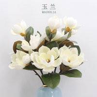 Fleurs de Magnolia en soie imprimées 3D pour décoration de mariage, fleurs de Magnolia artificielles en mousse pour bricolage