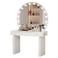 Coiffeuse de luxe très vendue avec tiroirs durables, étagère de chambre, grand miroir à ampoules et rangement pour maquillage - Fabricant