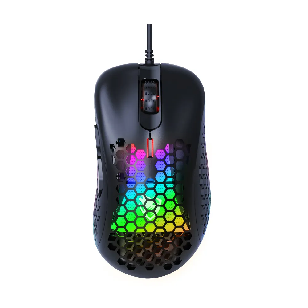 Gaming Mouse Herstellung Custom ized Logo Mouse Gamer Ped High Dpi RGB Honeycomb Wired Gaming Mouse