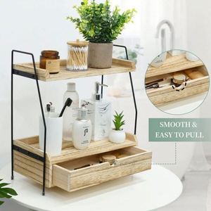 Custom Sustainable Classic 1-Layer Wood Furniture Organizer Modern Single <b>Folding</b> Standing Type Double Storage Clothing Spices - Product Image 3