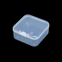 Boutons-pression Fermé Clair Boîte À Cartes En Plastique Petits Conteneurs Transparent De Stockage Rectangle PP Matériel Boîte