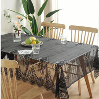 Nappe moderne simple en dentelle transparente blanche pure avec pompon, décoration de table pour hôtel et maison, nappe rectangulaire à motif de papillon et de fleurs