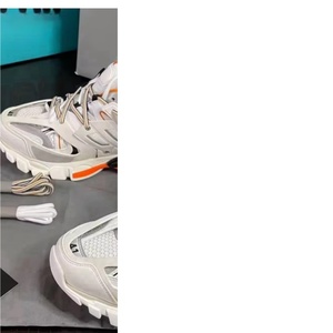 White <b>Orange</b> Chunky Dad Sneakers, <b>Men</b>/Women Breathable Mesh Platform Running <b>Shoes</b>, Outdoor Streetwear Athletic <b>Shoes</b> - Product Image 1