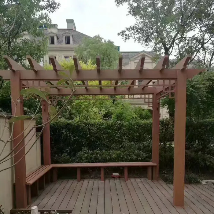 Su misura In Legno per Esterni In Plastica Composito Wpc Pergola Per Il Giardino/parco