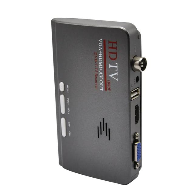 1080p Media Player, USB Playback, EPG Guide DVB-T2 TV Receiver Box VGA/AV/HDM1 Output for Old TVs & Monitors