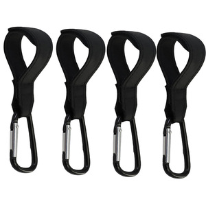 Autonomy Stroller <b>Hooks</b> Black And Brown Detachable Velcro For Baby Stroller With Carabiner <b>Clips</b> - Product Image 3