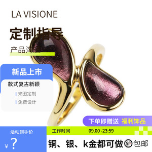 Bijoux d'anniversaire pour femme en argent 925 personnalisé, sertis de pierres précieuses, style artisanal italien vintage, avec cristaux et strass, tendance et simple - Product Image 2