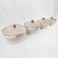 Set Peralatan Masak 15 Buah dari Bahan Tempa Berkualitas Tinggi, Panci Sup 20-32CM, Wajan Penggorengan 28CM, Lapisan Halus, Alas Tahan Gores