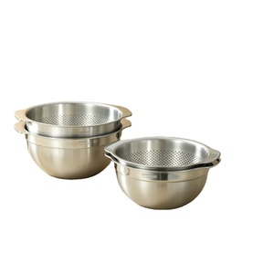 Cesta de drenaje de acero inoxidable 304 de grado alimenticio para fregadero de cocina, cuenco versátil para cocinar, batidor de huevos y cuenco, bandeja para arena - Product Image 1