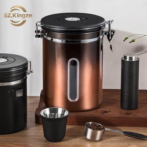 Recipientes Herméticos para Almacenamiento de Alimentos Kingze, Tarro de <span class=keywords><strong>Acero</strong></span> Inoxidable con Sellado al Vacío para Té, Café y Azúcar, 1.5L 1.8L 2.8L, Recipiente para Café - Product Image 1