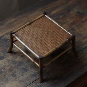 Soporte de Bambú para Té con Diseño de Orquídea e Iris en Miniatura para Escritorio, Estante para Té, Soporte para Mini Bonsái, Organizador para Juego de Té - Product Image 3