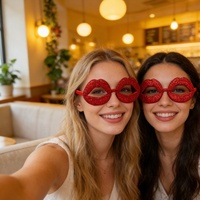Lunettes de soleil amusantes et créatives en forme de lèvres rouges pour la Saint-Valentin et les fêtes - Lunettes décoratives amusantes