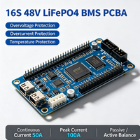 Système de gestion de batterie BMS PCBA 16S 48V LiFePO4 avec équilibrage actif, carte de circuit BMS avec CAN RS485 pour stockage d'énergie