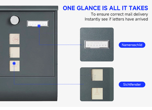 Hiện Đại Dropbox Số Lượng Lớn Thư Hộp Thép Mạ Kẽm Vàng Ngoài Trời Hộp Thư Cho Cửa Ra Vào Nhà Với Địa Chỉ Đường Phố - Product Image 3